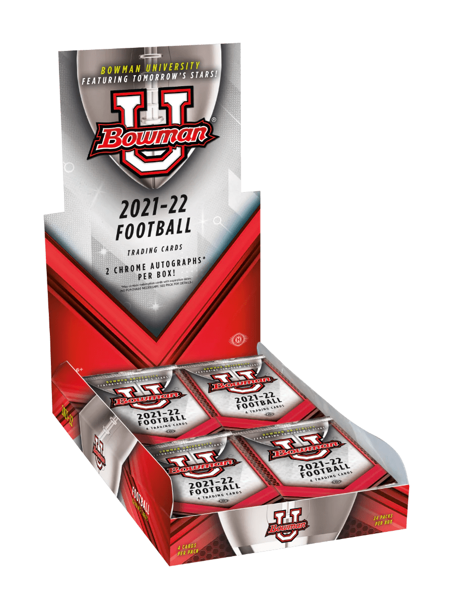 2021 - 22 Bowman University Football Hobby Box (24 Packs) Topps 613297974284