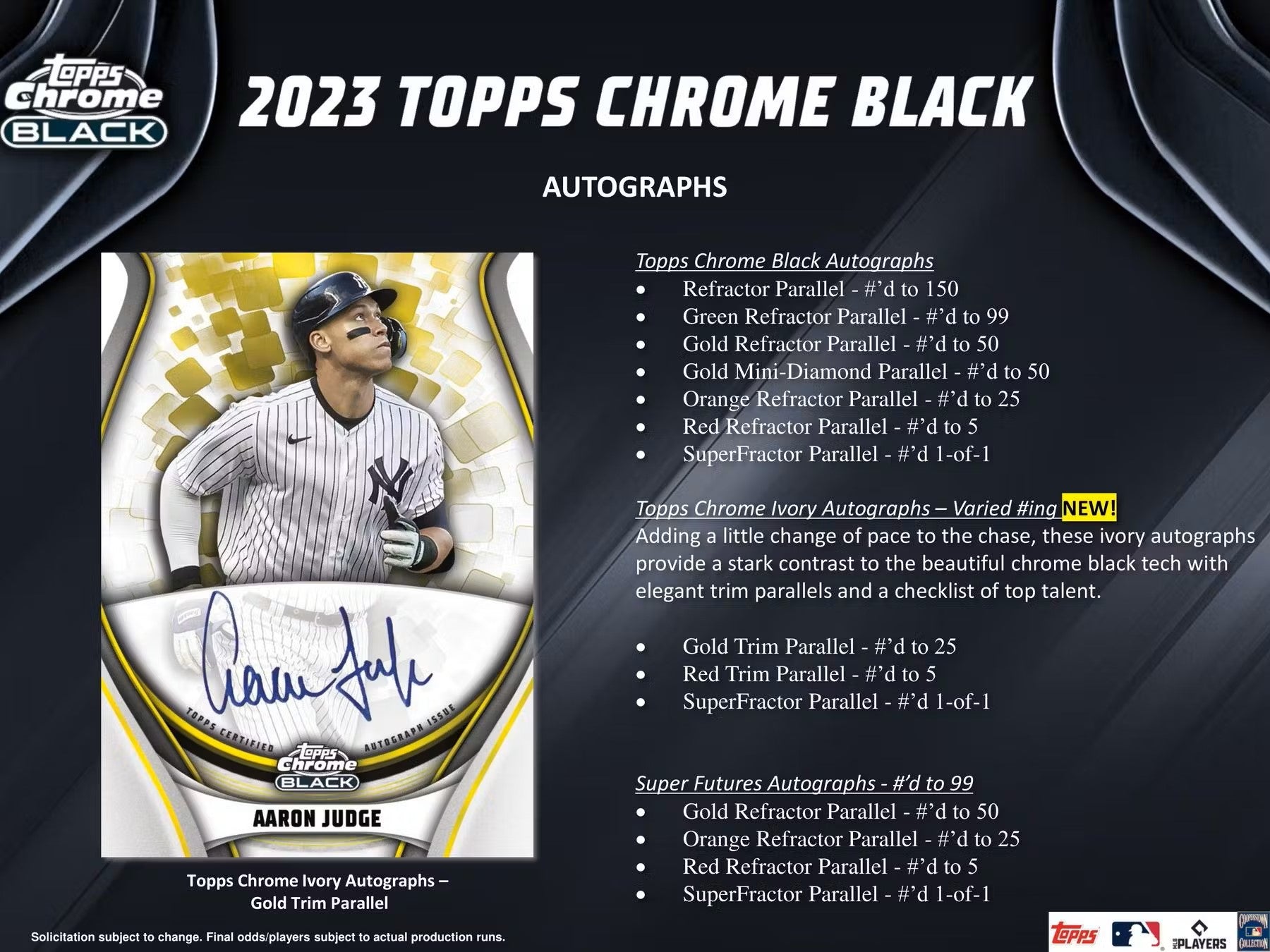 Baseball - 2023 - Topps Chrome Black - Boîte Hobby (4 Cartes incluant 1 Autographe)