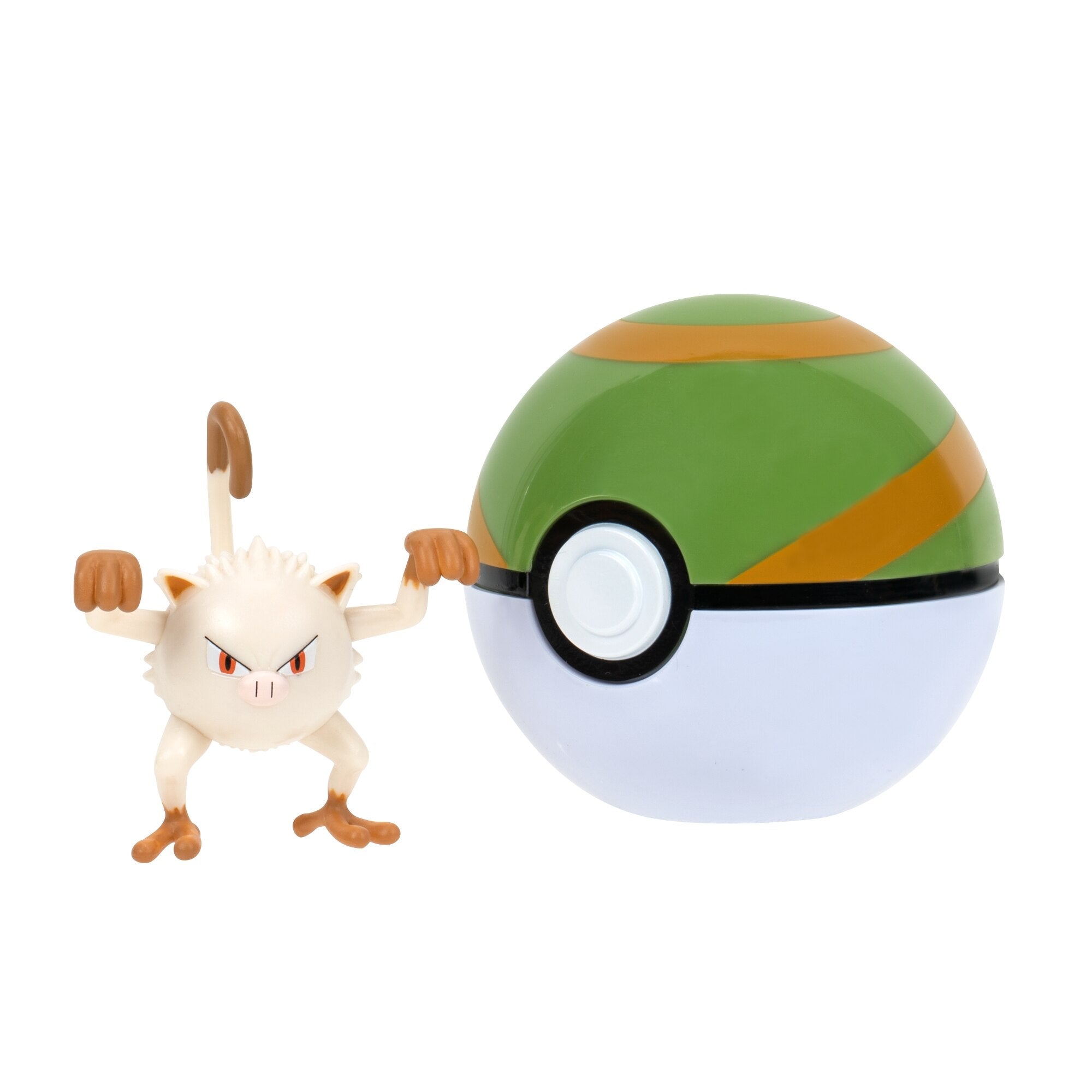Pokémon Figurine - Clip 'N' Go - Mankey + Nest Ball - Jazwares - 0