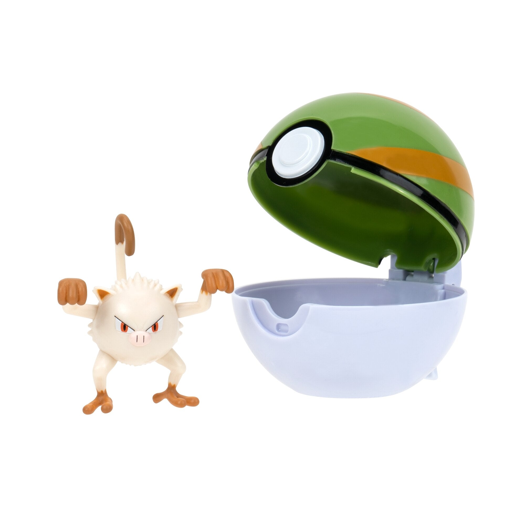 Pokemon Figurine - Clip 'N' Go - Mankey + Nest Ball - Jazwares
