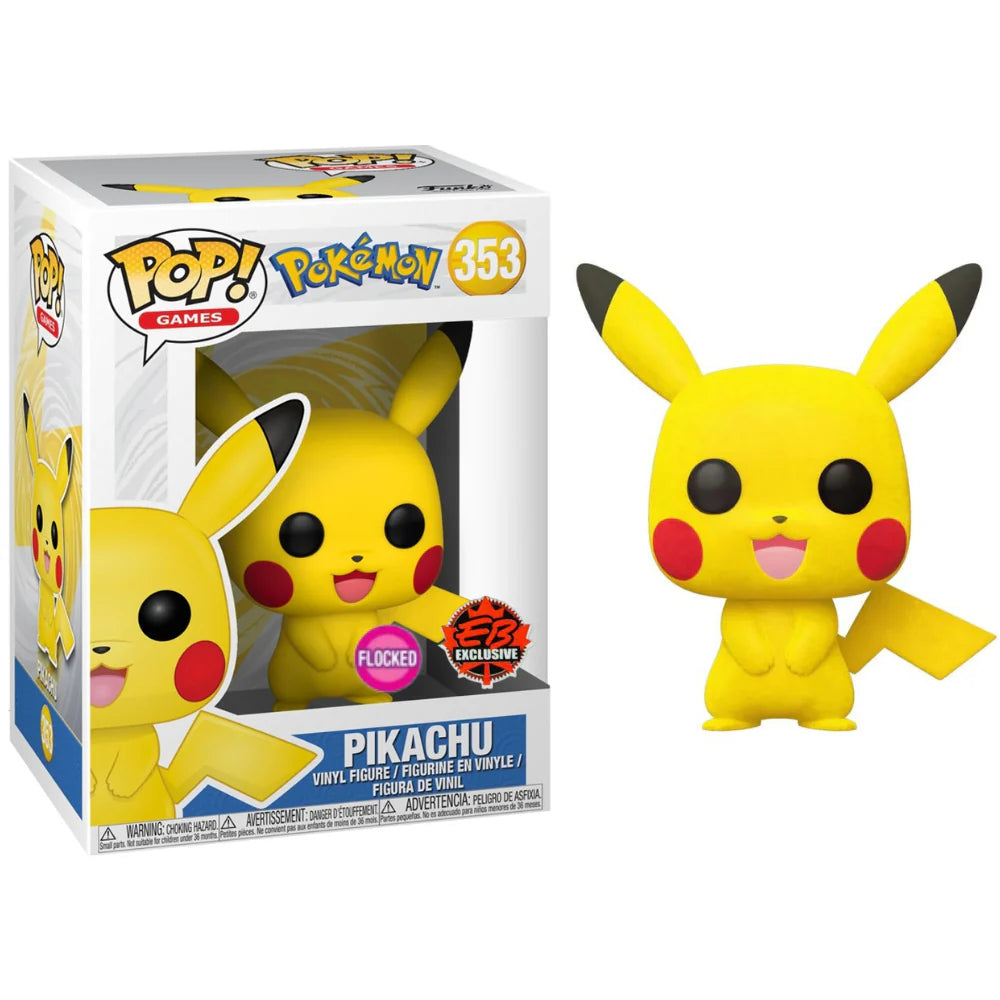 Pop! Games - Pokemon - Pikachu - #353 - FLOCKED & EB Games EXCLUSIVE