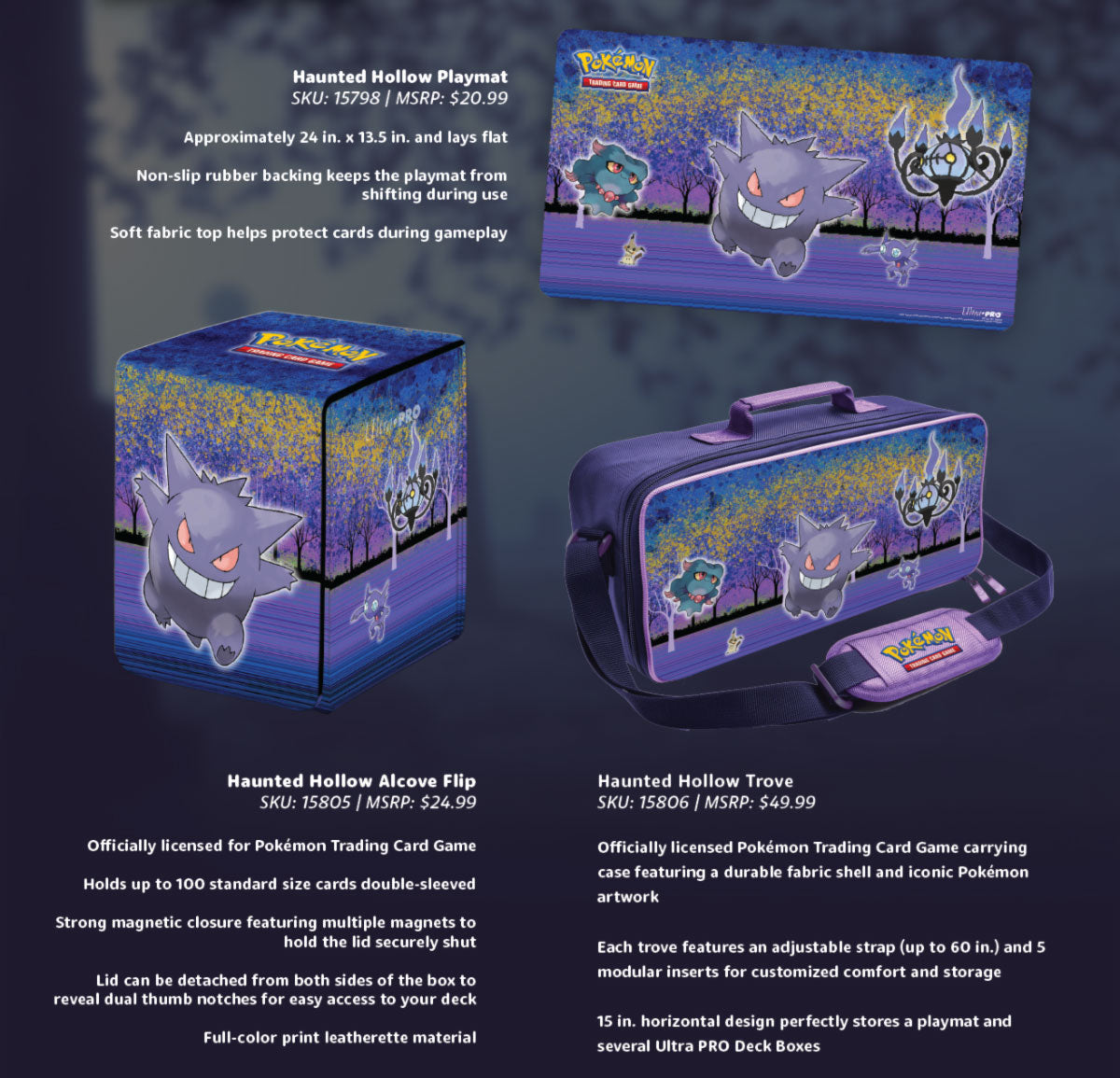 Ultra PRO - Pokémon - Gallery Series Haunted Hollow Deluxe Gaming Trove / Briefcase