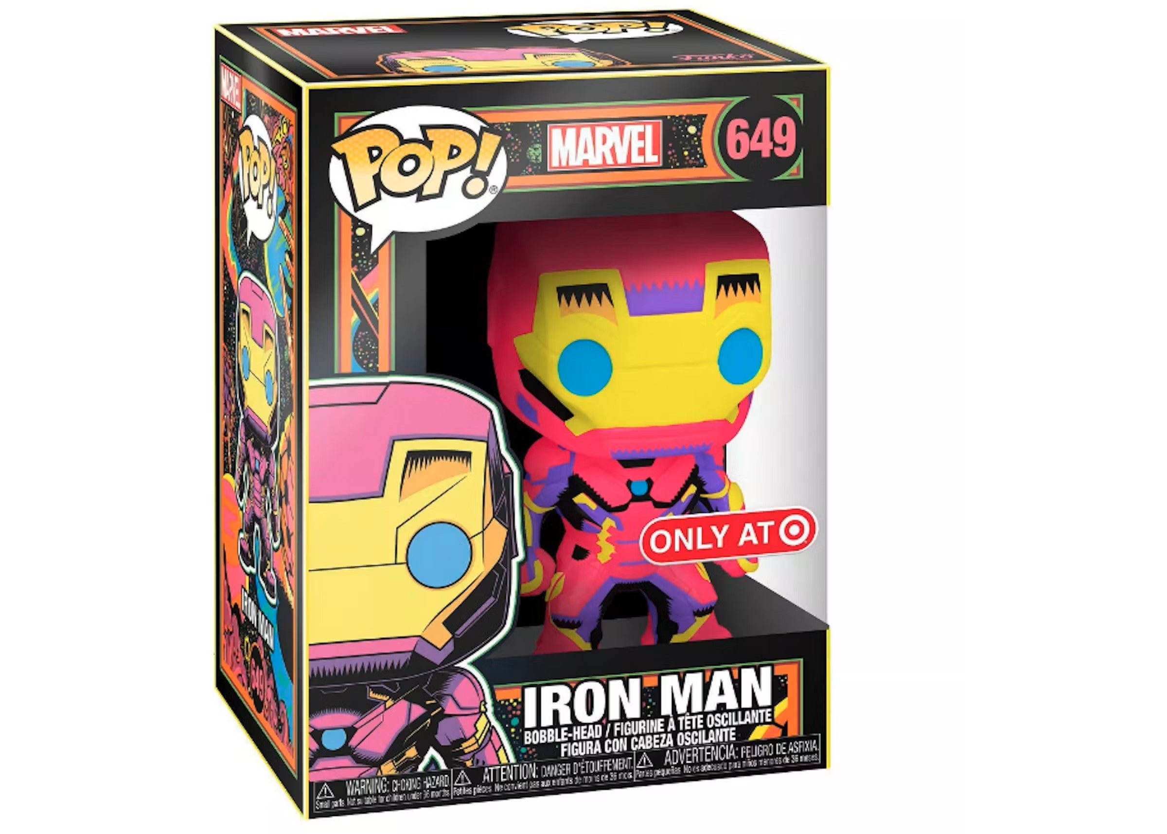 Pop! Marvel - Iron Man - #649 - Blacklight & EXCLUSIF Target