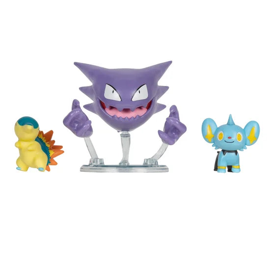 Pokemon Figurine - Battle Figure Set - Shinx, Haunter & Cyndaquil - Jazwares