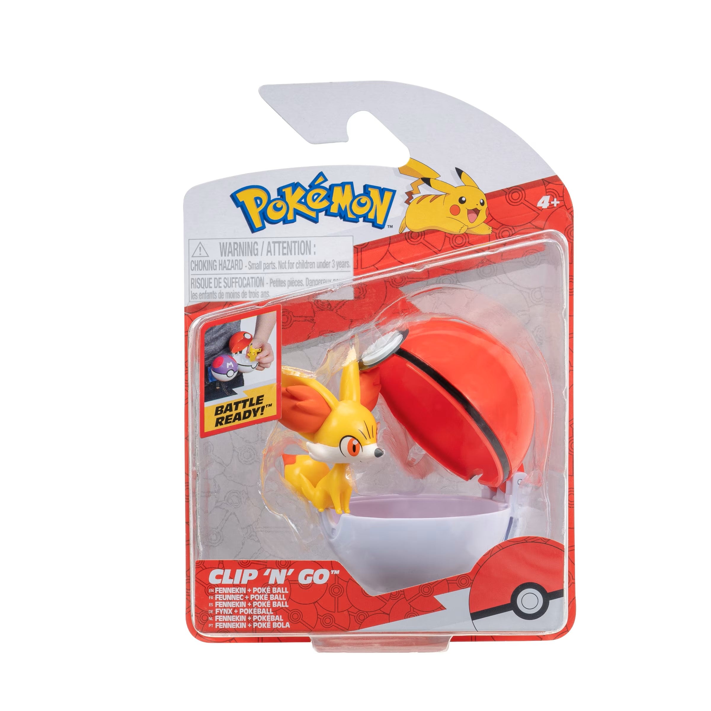 Pokémon Figurine - Clip 'N' Go - Fennekin + Level Ball - Jazwares