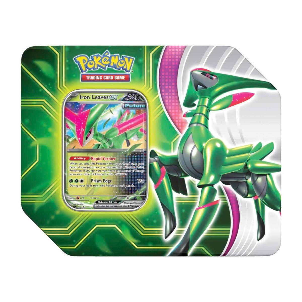 Pokemon Paradox Clash Tin (5 Booster Packs & 1 Iron Leaves ex Promo Card) - Scarlet & Violet