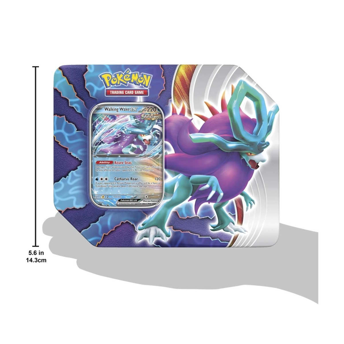 Pokémon - Boîte Paradox Clash Tin (en métal) -  Scarlet & Violet - 5 Paquets Booster & 1 Carte promo de Walking Wake ex