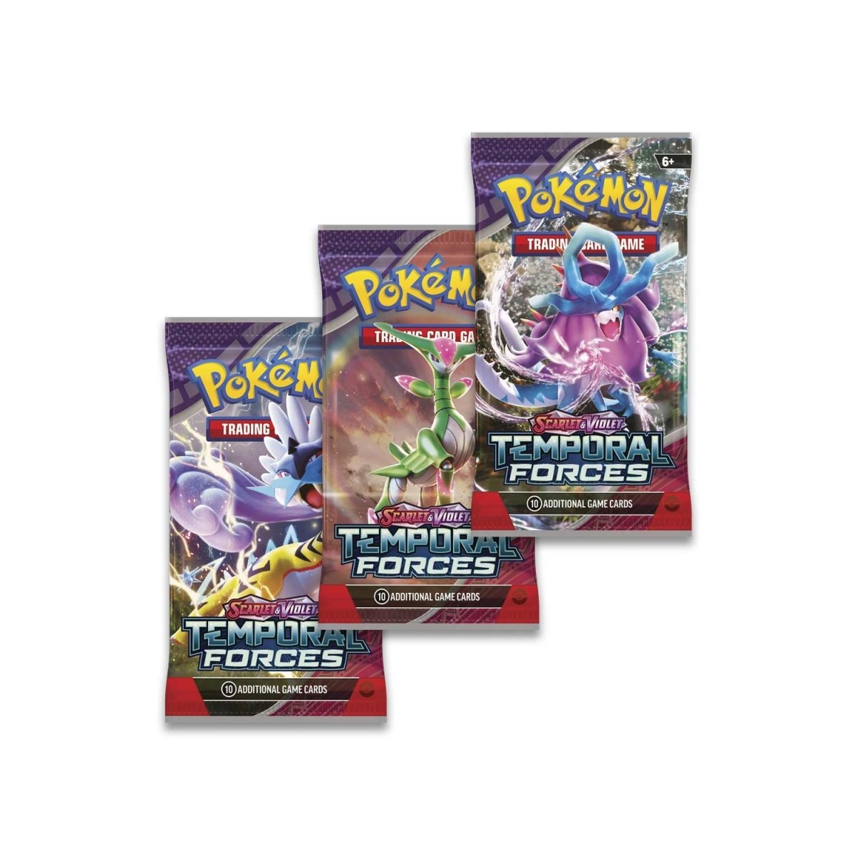 Pokemon Triple Booster Pack - Scarlet & Violet - Temporal Forces - 3 Booster Packs & Cleffa Promo Card - 0