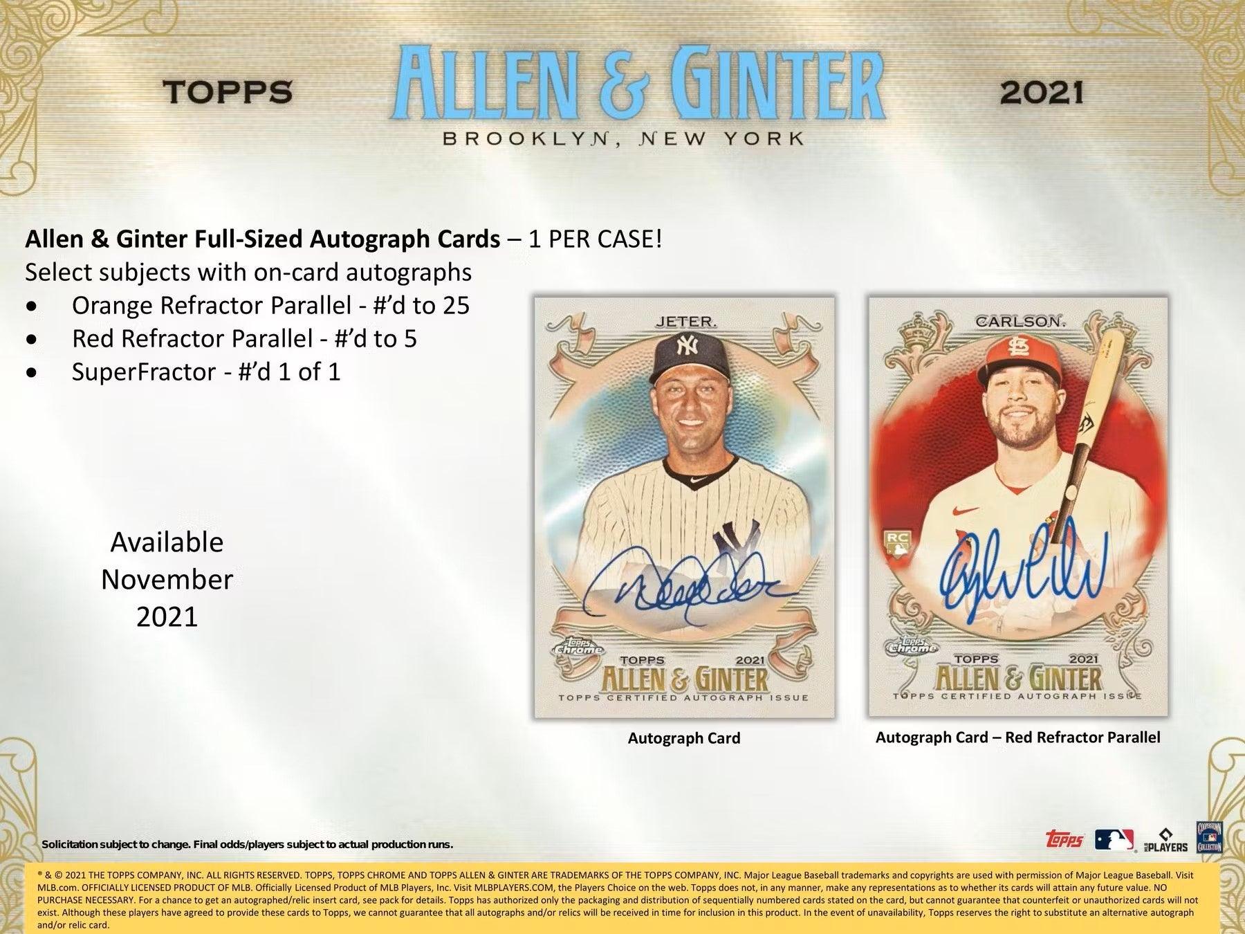 Baseball - 2021 - Topps Chrome - Allen & Ginter - Hobby Box (18 Packs) Topps 887521103652