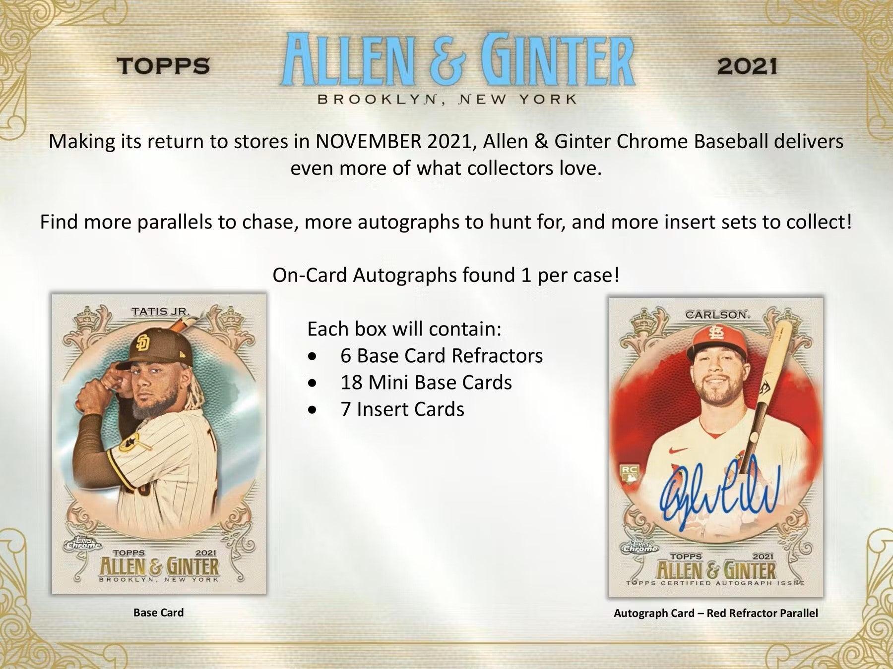 Baseball - 2021 - Topps Chrome - Allen & Ginter - Hobby Box (18 Packs) Topps 887521103652