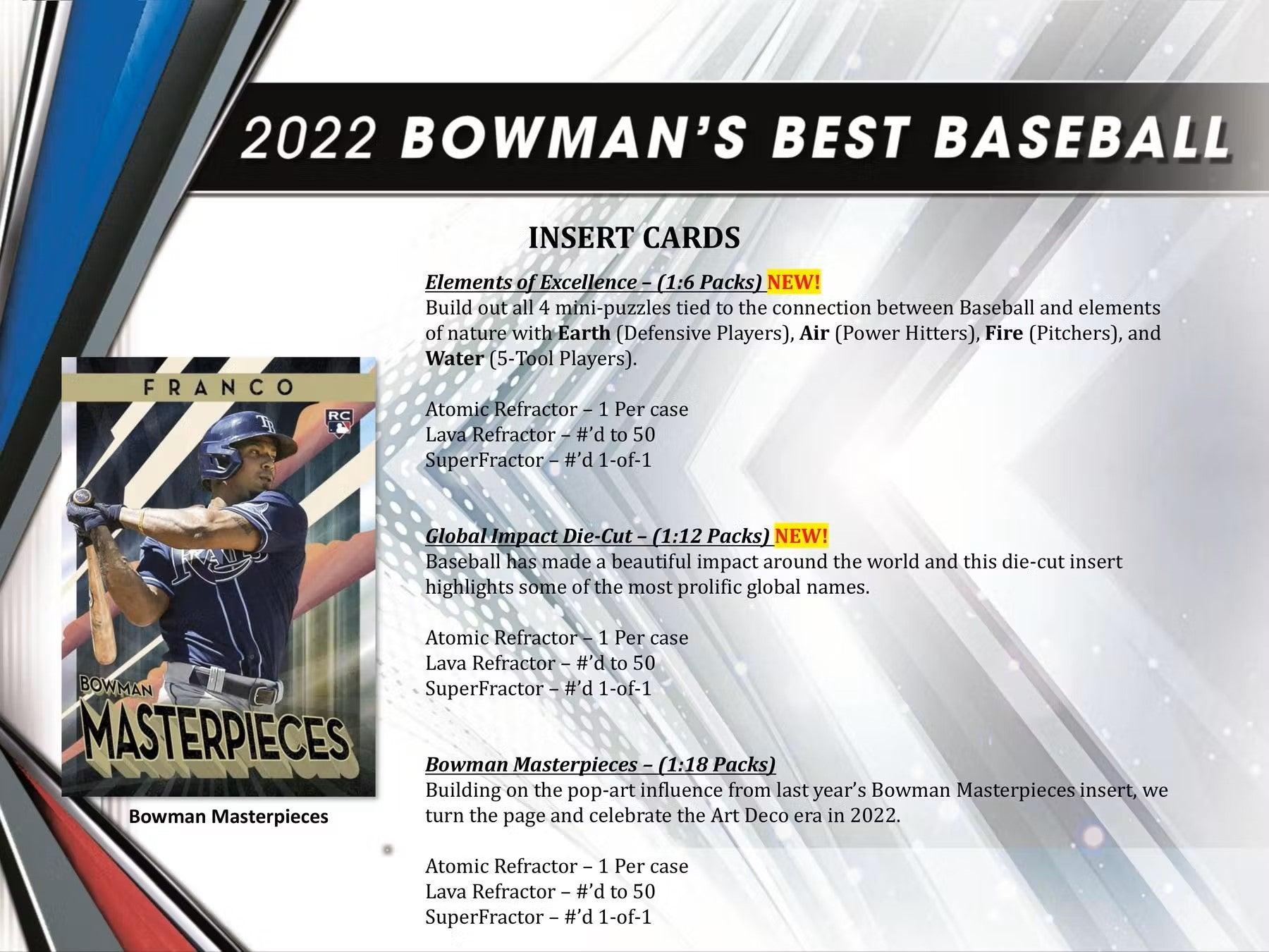 Baseball - 2022 - Bowman's Best - Hobby Box (12 Packs) Topps 887521114207