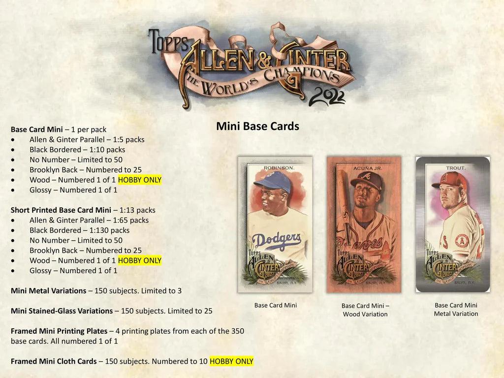 Baseball - 2022 - Topps Allen & Ginter - Hobby Box (24 Packs) Topps 887521110230