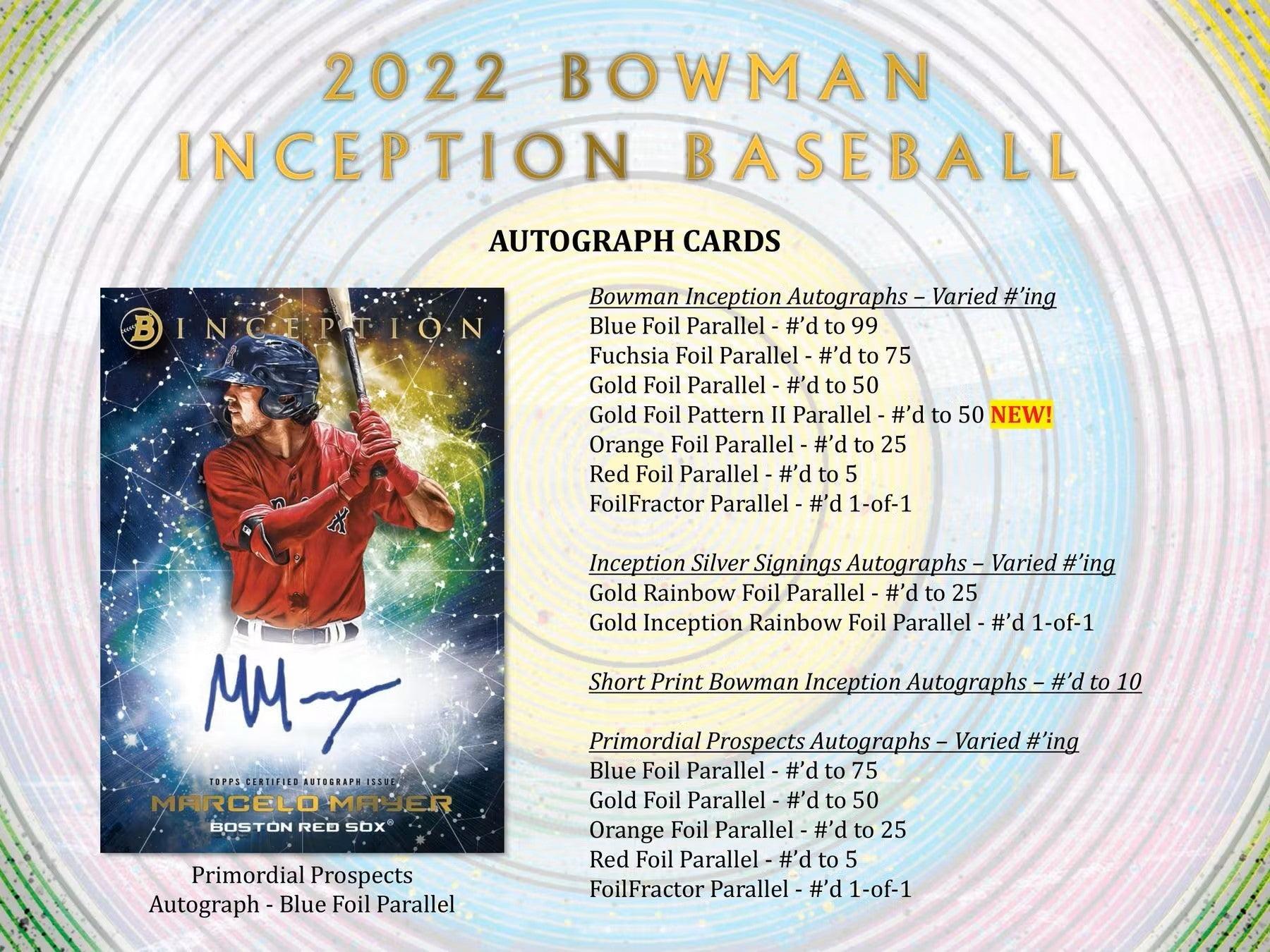 Baseball - 2022 - Topps Bowman Inception - Hobby Box (1 Pack) Topps 887521112920