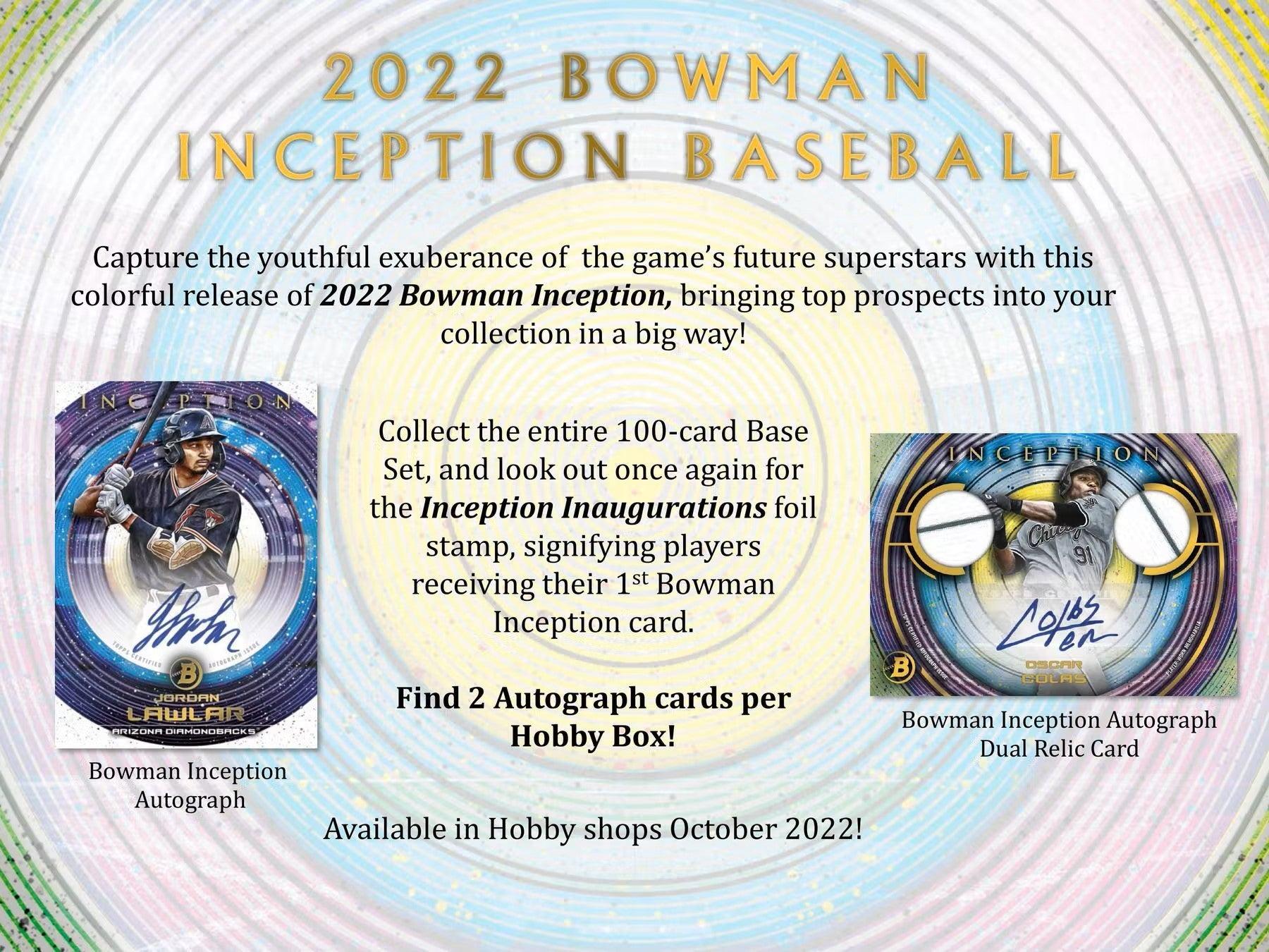 Baseball - 2022 - Topps Bowman Inception - Hobby Box (1 Pack) Topps 887521112920