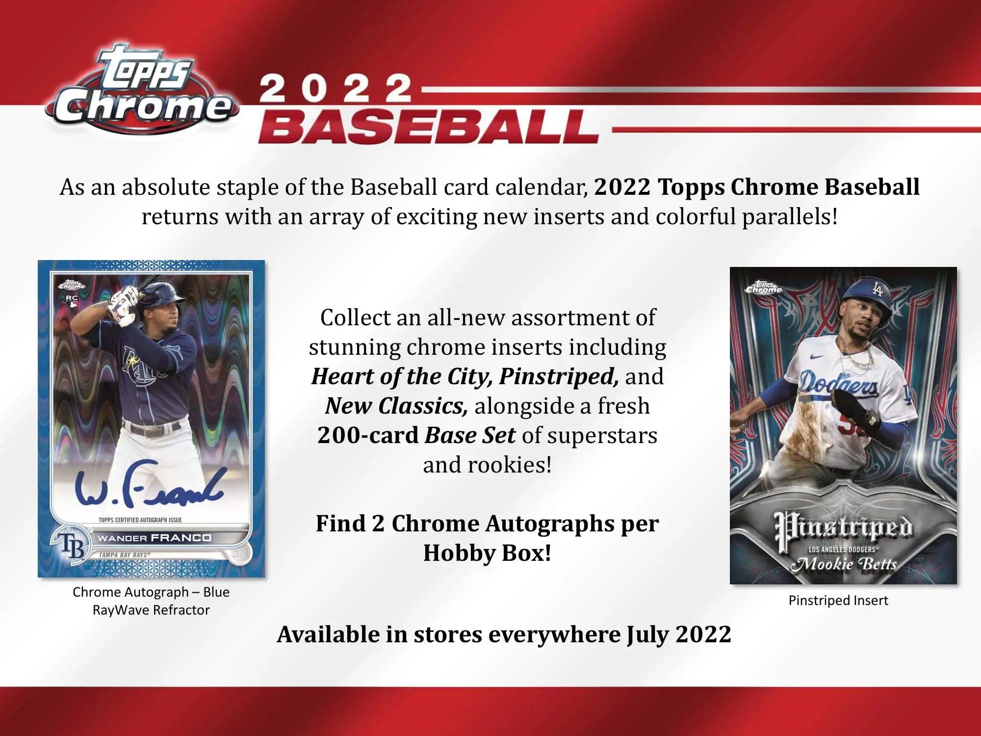 Baseball - 2022 - Topps Chrome - Hobby Pack (4 Cards) Topps 887521109500