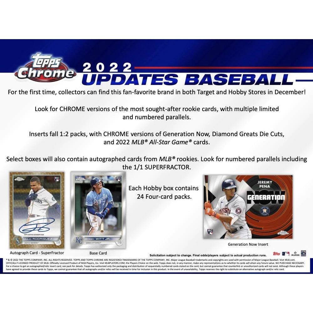 Baseball - 2022 - Topps Chrome Update Series - Hobby Pack (4 Cards) Topps 887521114801