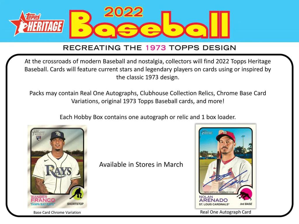 Baseball - 2022 - Topps Heritage - Hobby Box (24 Packs) Topps 887521106394