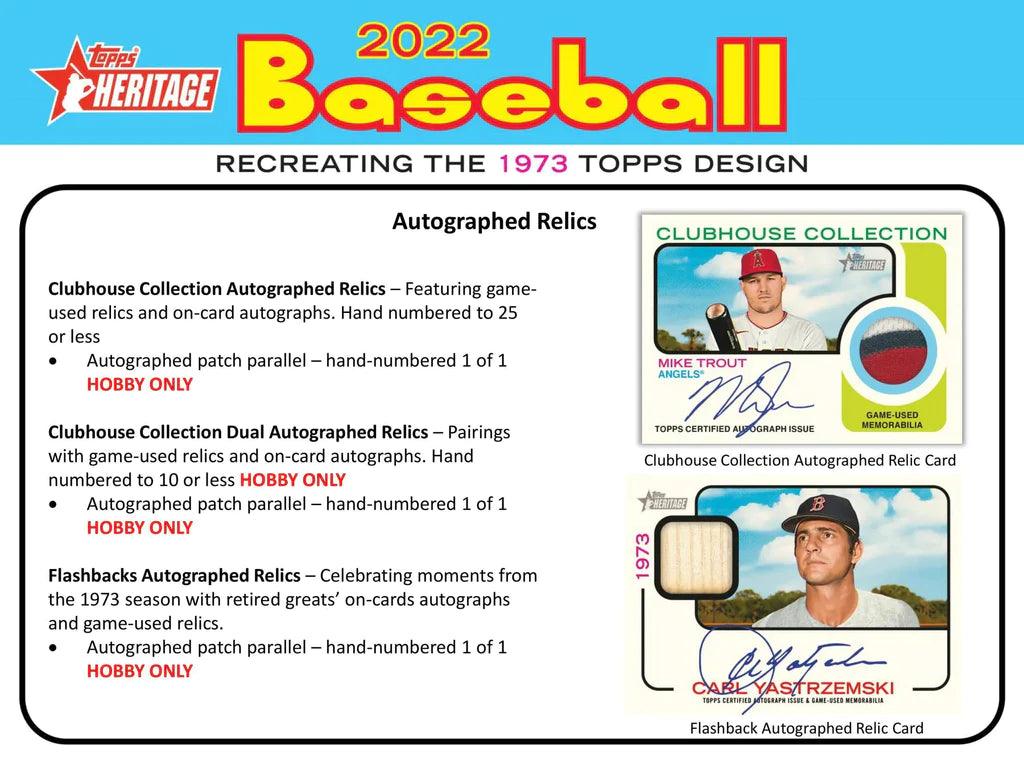 Baseball - 2022 - Topps Heritage - Hobby Pack (9 Cards) Topps 887521106387