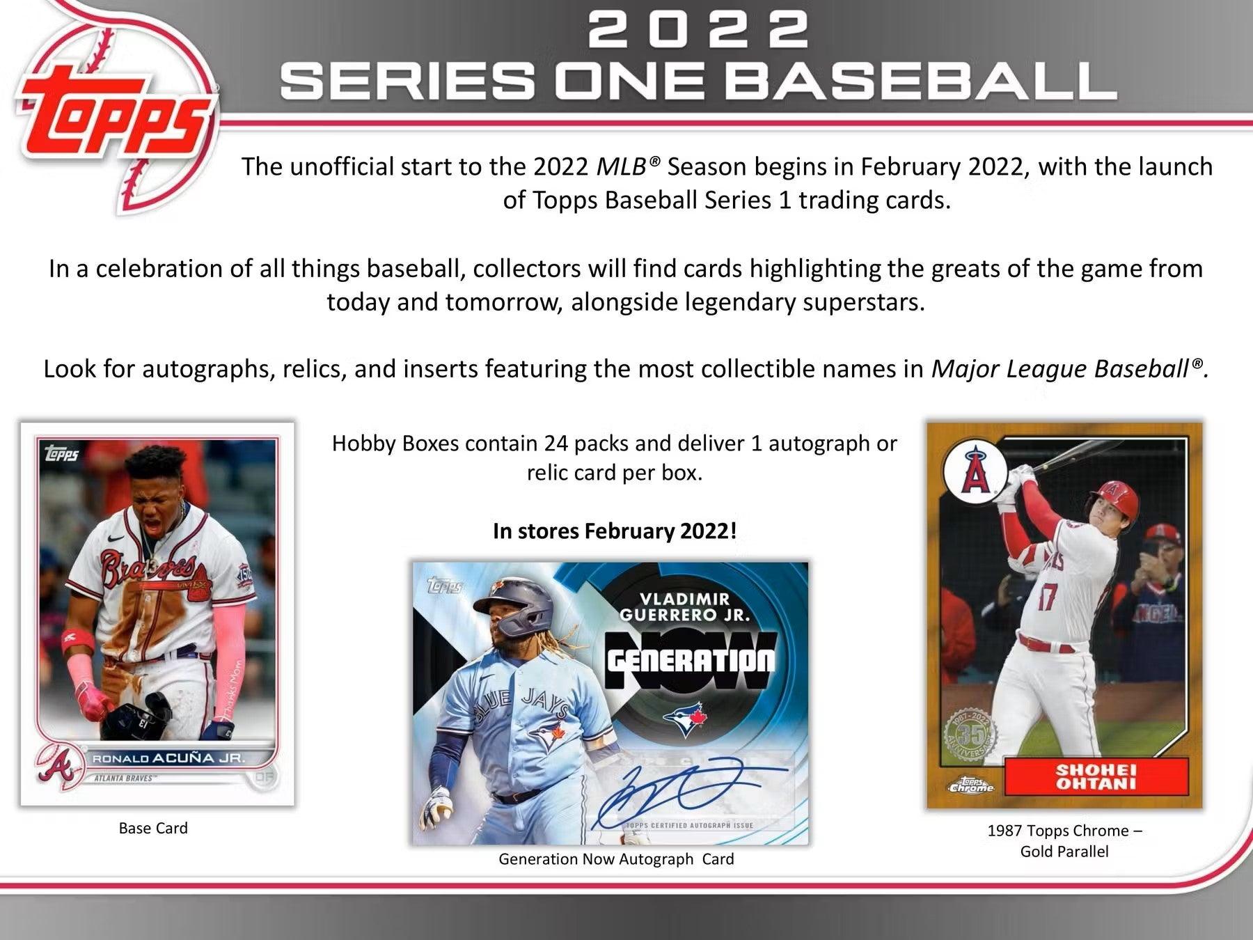 Baseball - 2022 - Topps Series 1 - Hobby Jumbo Box (10 Packs + 2 Silver packs) Topps 887521105618