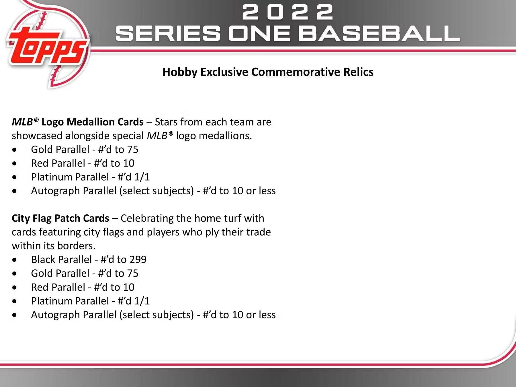 Baseball - 2022 - Topps Series 1 - Hobby Jumbo Box (10 Packs + 2 Silver packs) Topps 887521105618