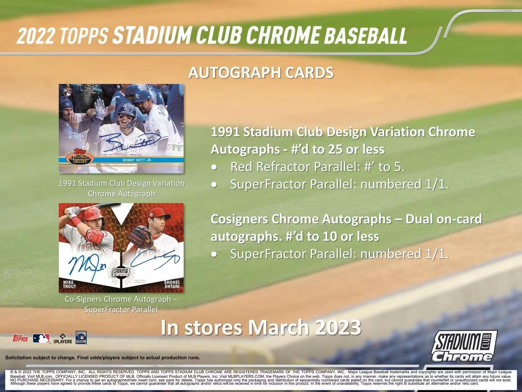 Baseball - 2022 - Topps Stadium Club Chrome - Hobby Box (14 Packs) Topps 887521113132