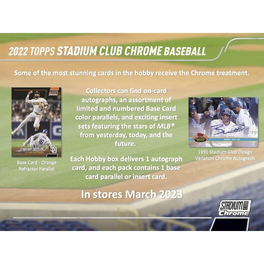 Baseball - 2022 - Topps Stadium Club Chrome - Hobby Pack (6 Cards) Topps 887521113125