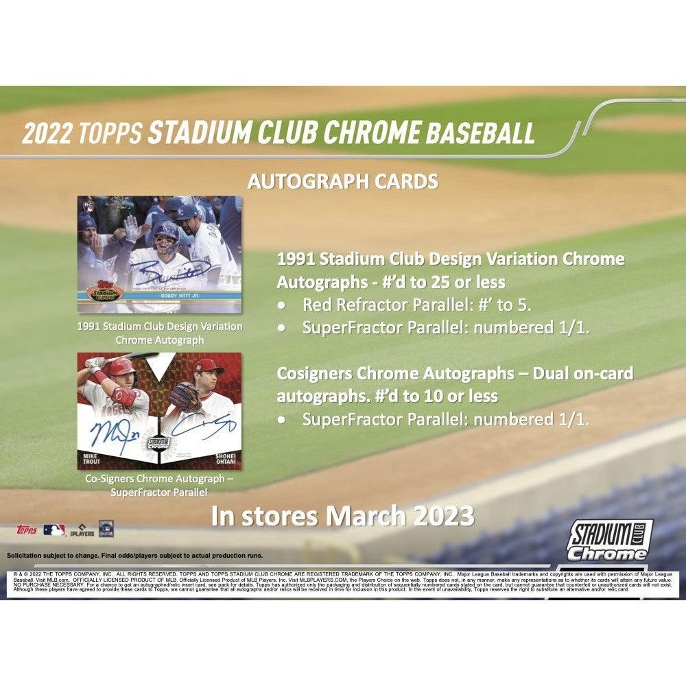 Baseball - 2022 - Topps Stadium Club Chrome - Hobby Pack (6 Cards) Topps 887521113125