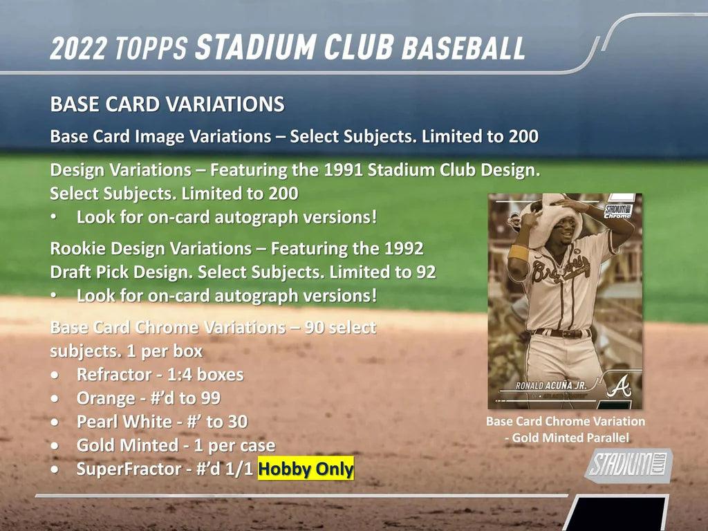 Baseball - 2022 - Topps Stadium Club - Hobby Box (16 Packs) Topps 887521113132