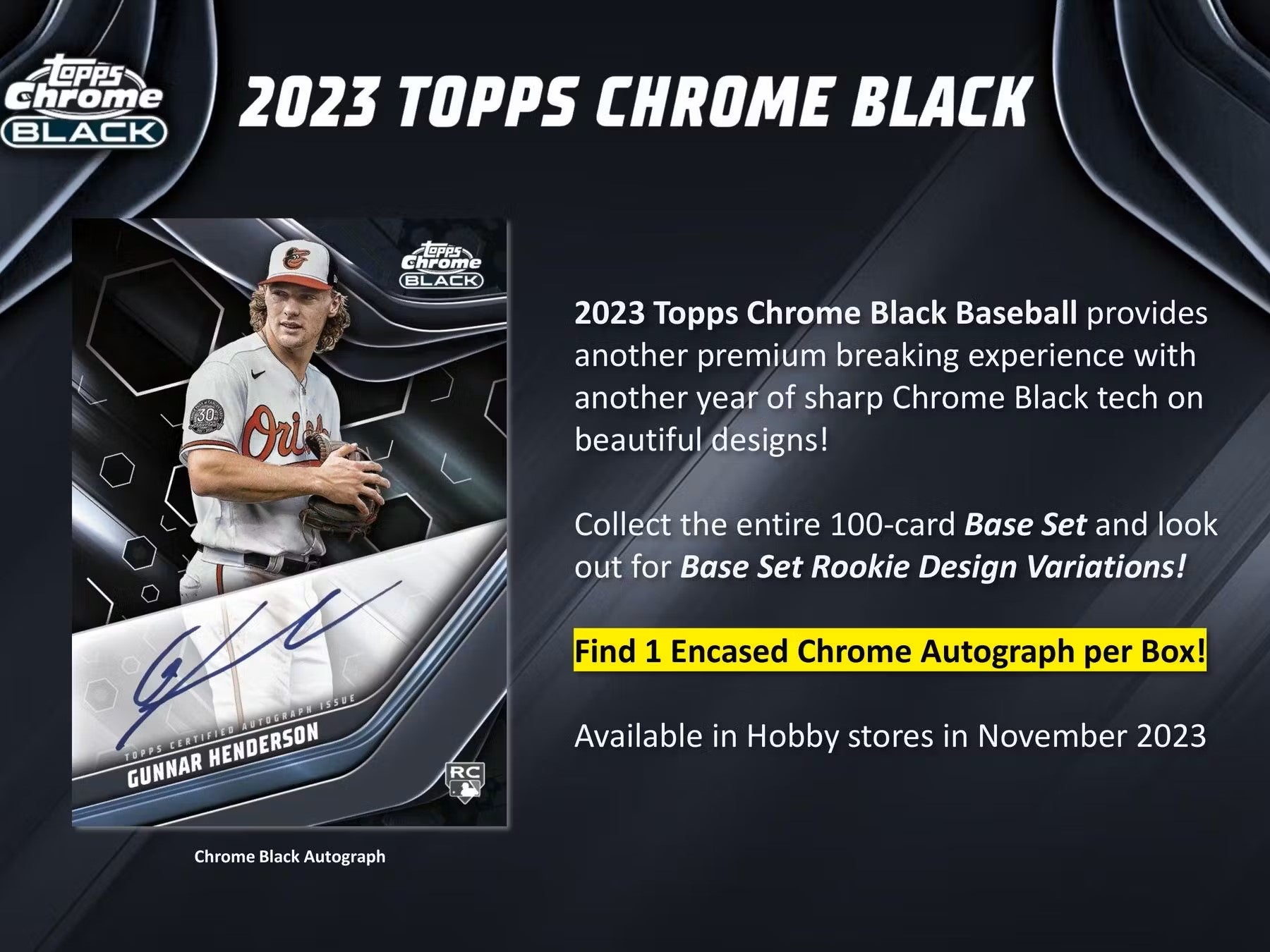 Baseball - 2023 - Topps Chrome Black - Hobby Box (4 Cards Including 1 Encased Autograph) Topps 887521120345