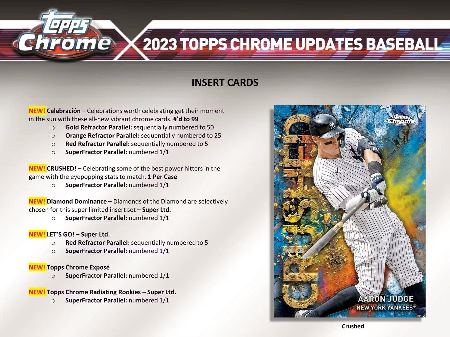 Baseball - 2023 - Topps Chrome Update Series - Hobby Box (24 Packs) - Hobby Champion Inc