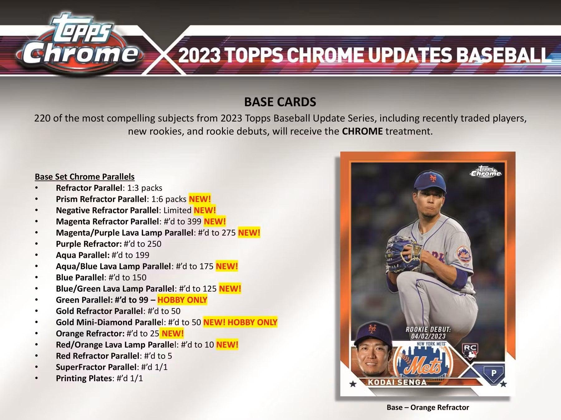 Baseball - 2023 - Topps Chrome Update Series - Hobby Pack (4 Cards) - Hobby Champion Inc