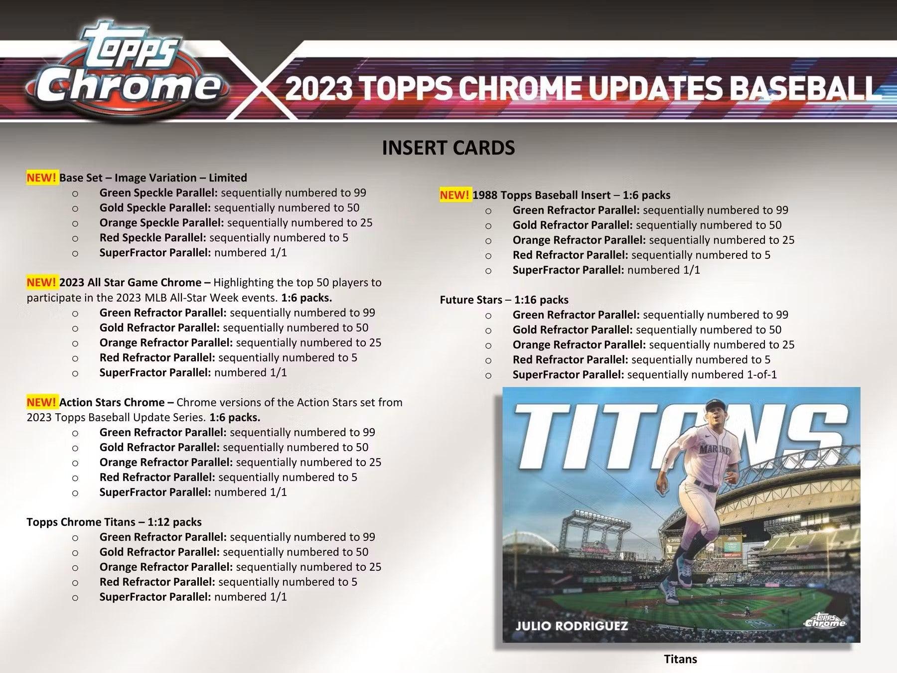 Baseball - 2023 - Topps Chrome Update Series - Hobby Pack (4 Cards) - Hobby Champion Inc