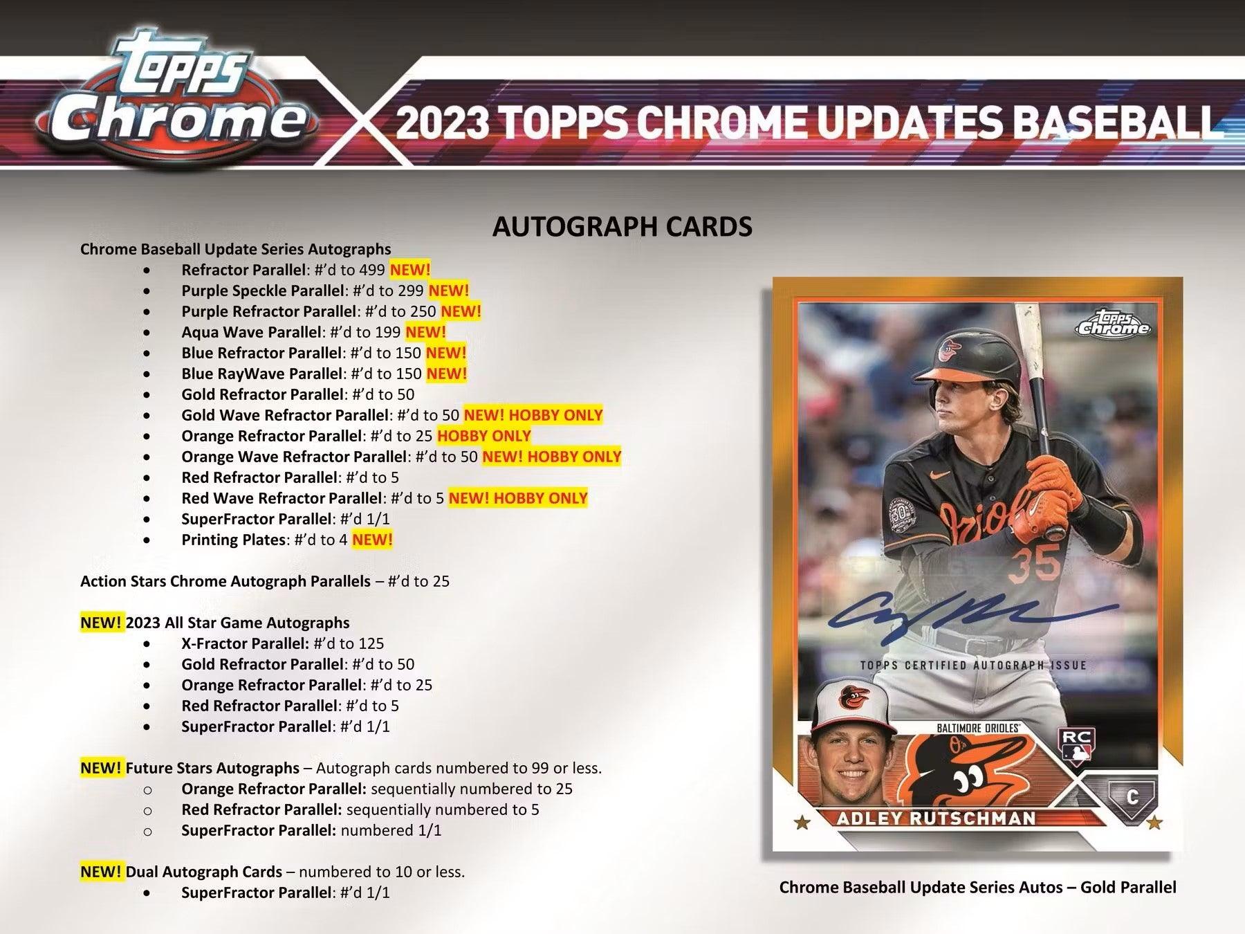 Baseball - 2023 - Topps Chrome Update Series - Hobby Pack (4 Cards) - Hobby Champion Inc