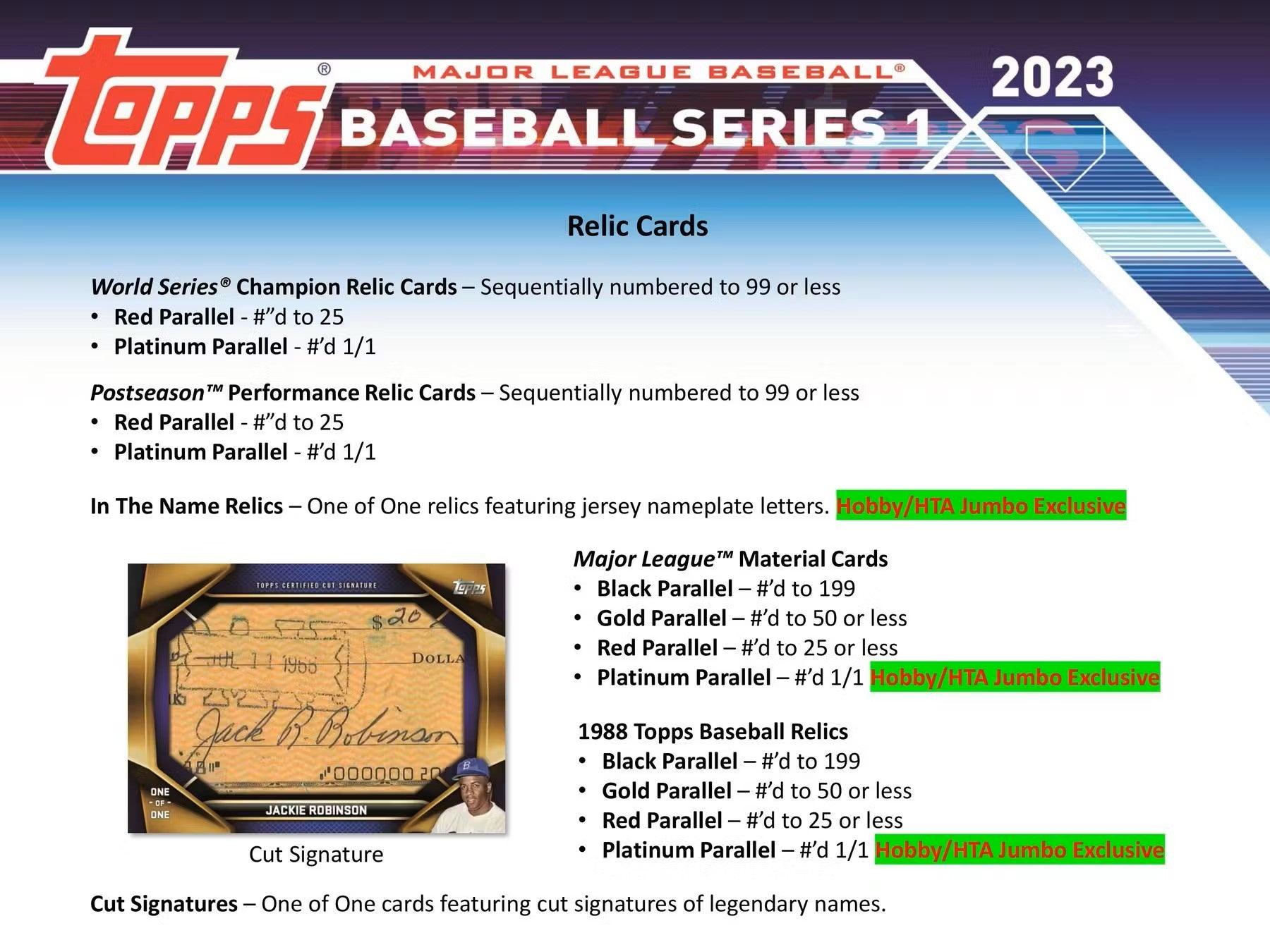 Baseball - 2023 - Topps Series 1 - Hobby Box (24 Packs) Topps 887521115068