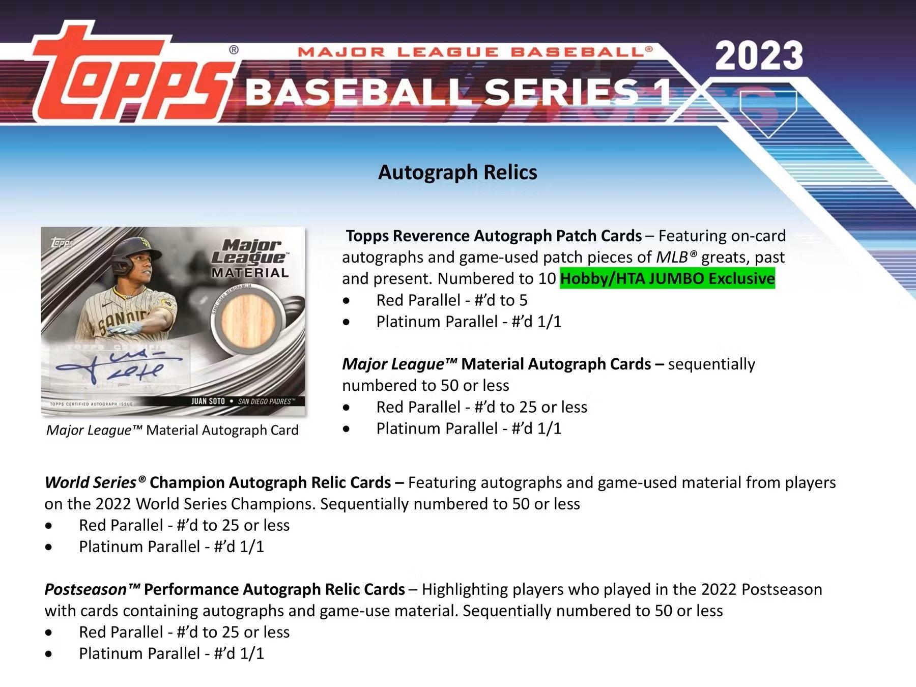 Baseball - 2023 - Topps Series 1 - Hobby Box (24 Packs) Topps 887521115068