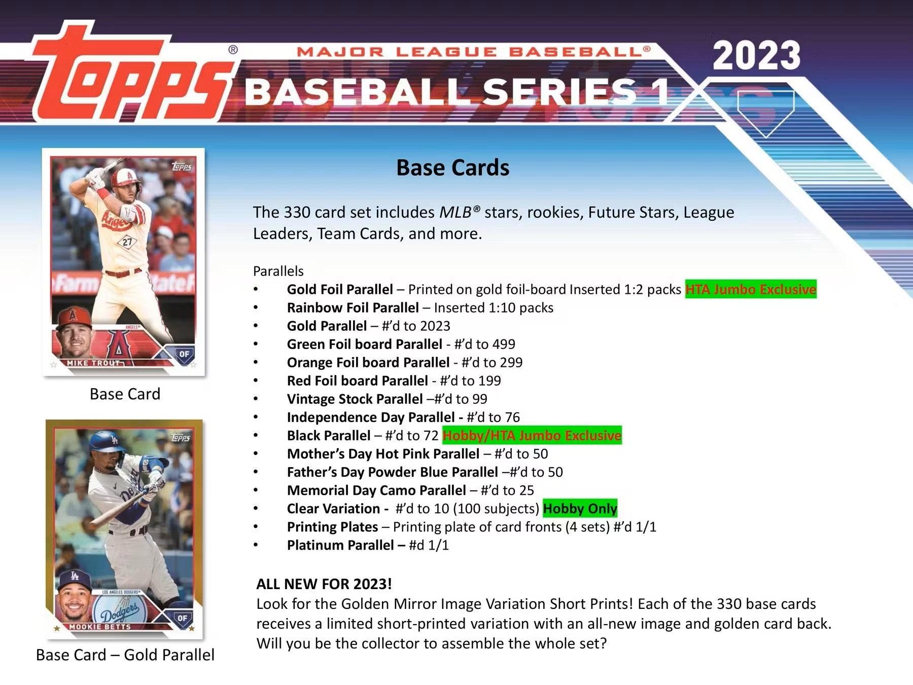 Baseball - 2023 - Topps Series 1 - Hobby Box (24 Packs) Topps 887521115068