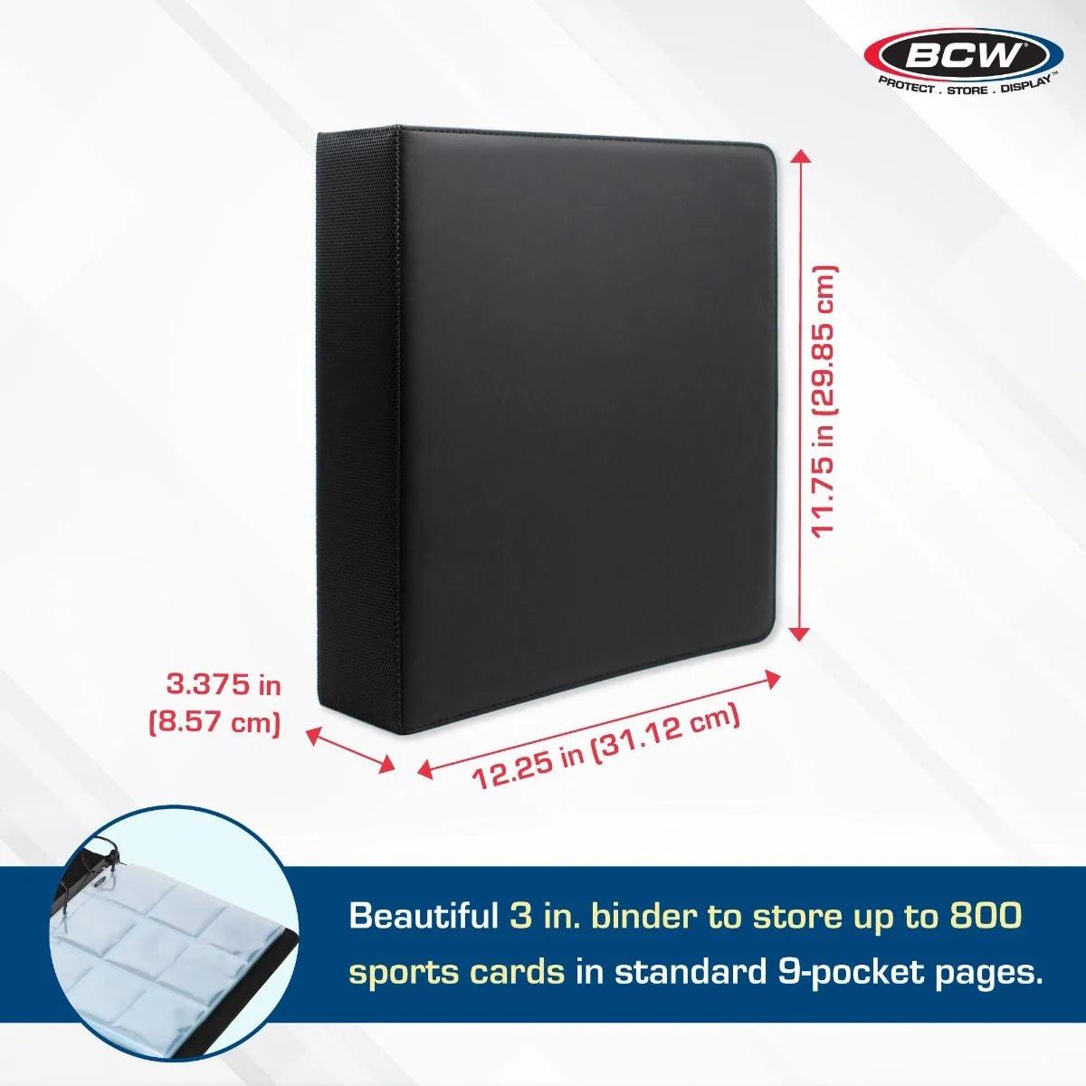 BCW - Binder - 3'' Premium Black - Hockey BCW 722626007934