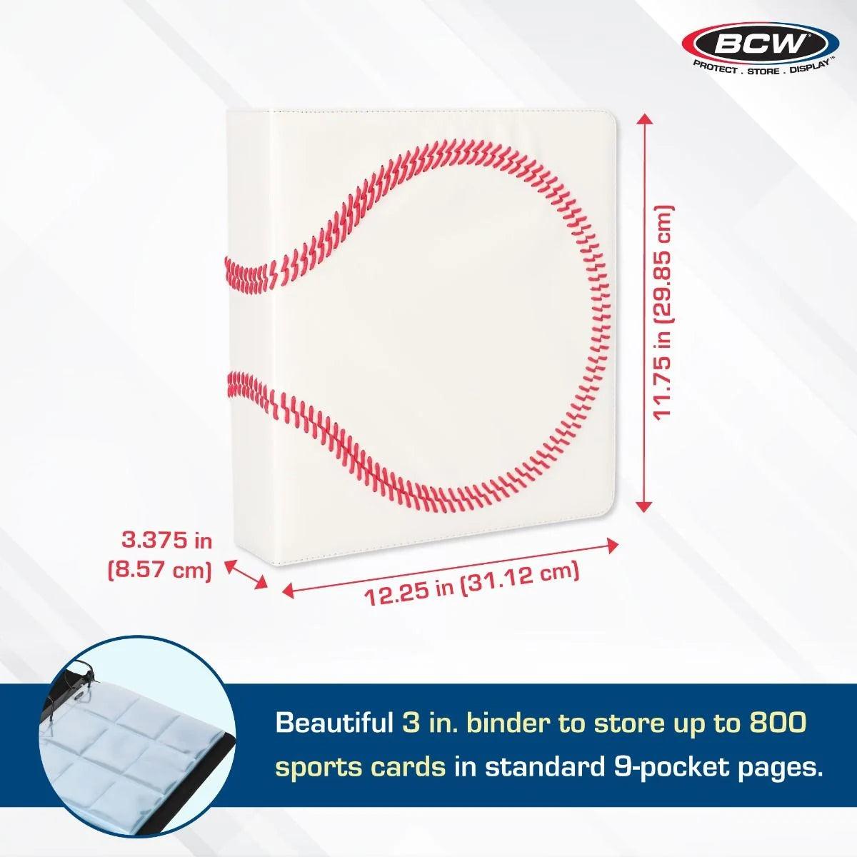 BCW - Binder - 3'' Premium White - Baseball BCW 722626007958