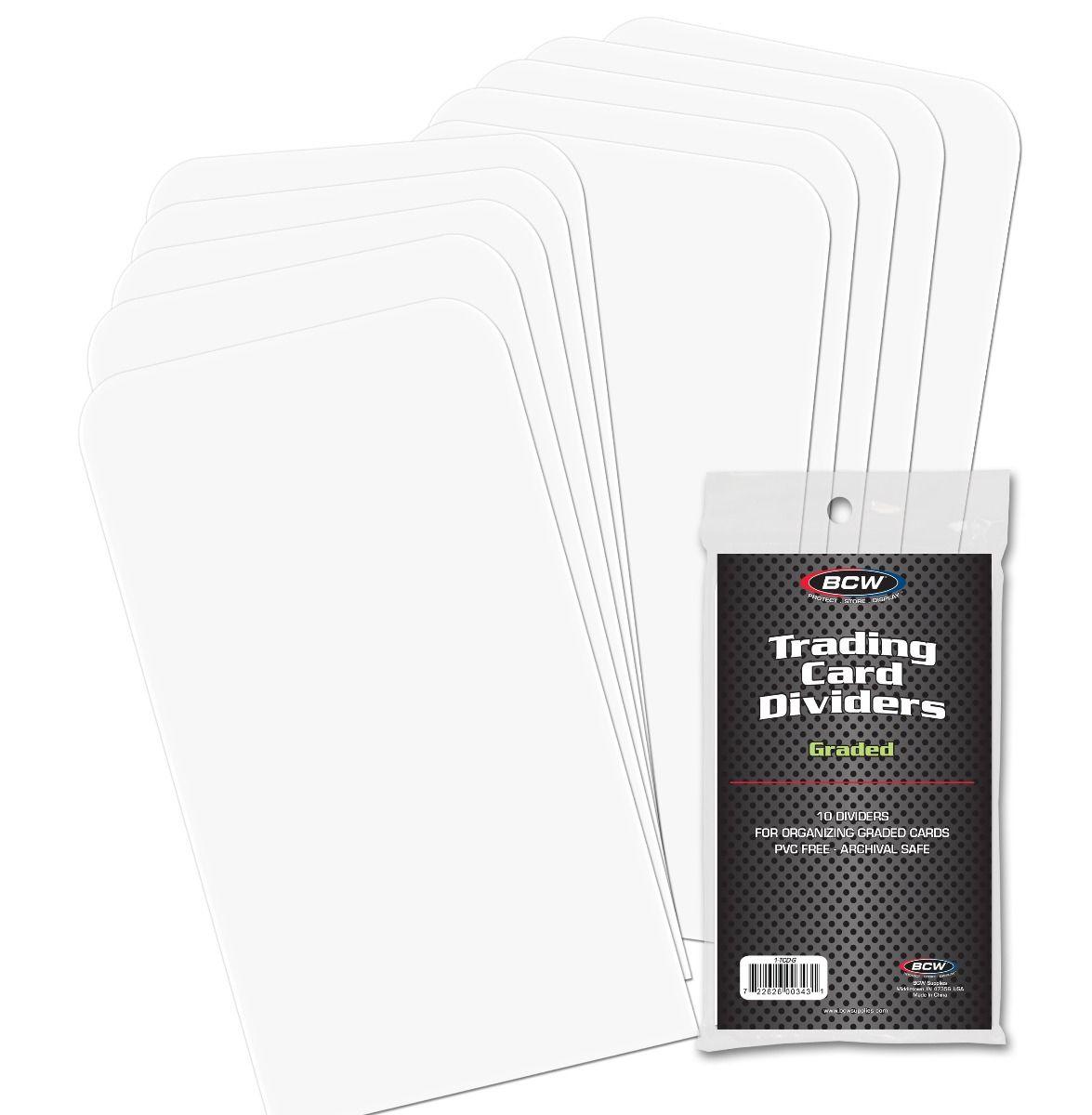 BCW - Card Dividers (For Graded Cards) - White Color - 10ct BCW 722626003431