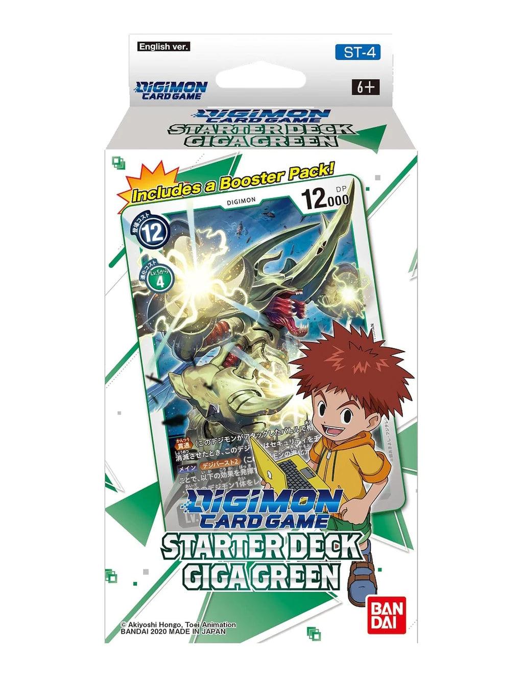 Digimon - Starter Deck (54 cards) and 1 Booster Pack - Giga Green Bandai 811039034764