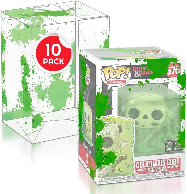 EVORETRO - Plastic Protectors for Standard Size (4") Funko Pop - Green Splatter - 0.40mm Thick (10 per Pack) EVORETRO 3701492101370