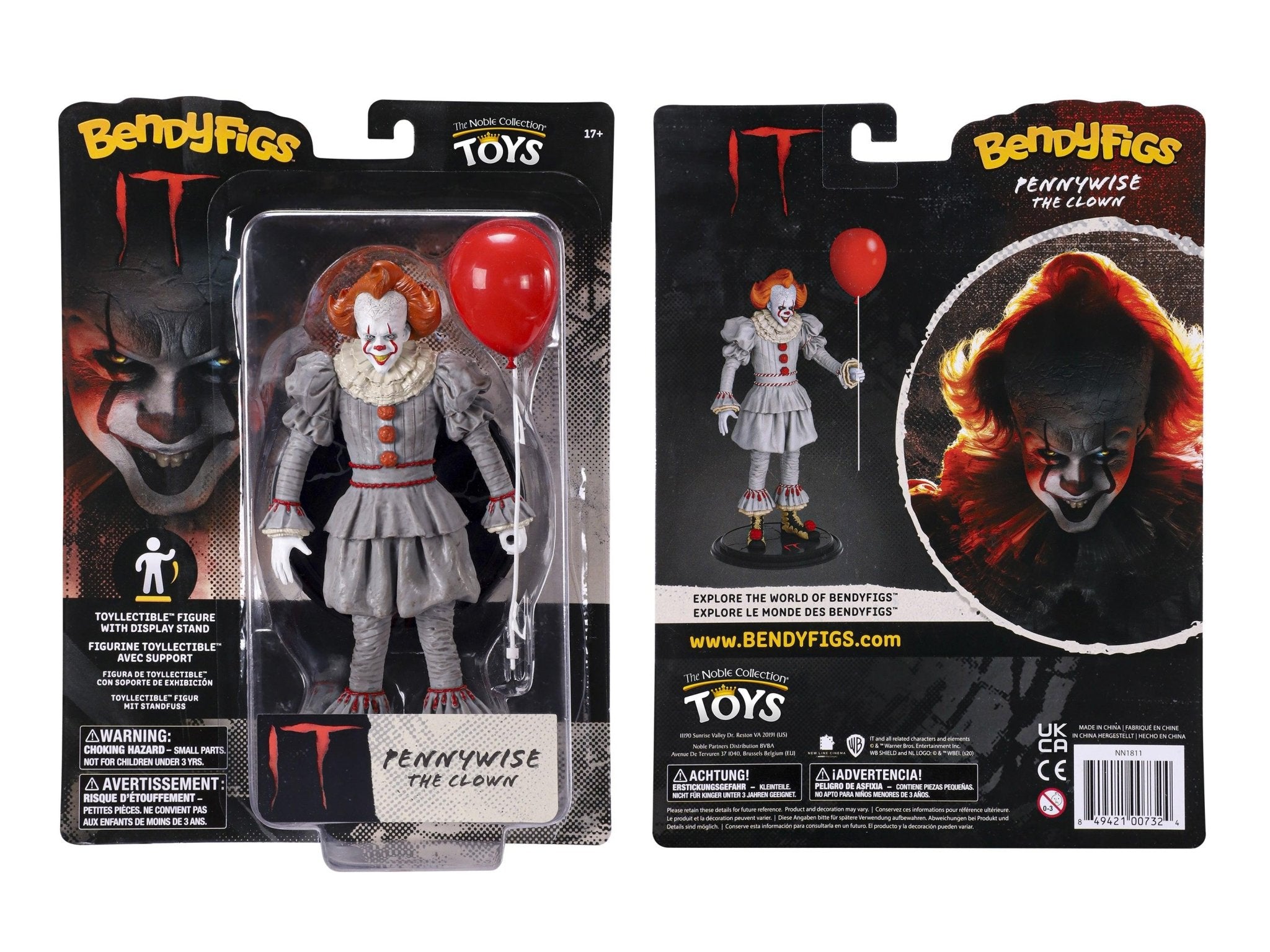 Figure Bendyfigs - Pennywise the Clown (It) The Noble Collection Toys 849421007324