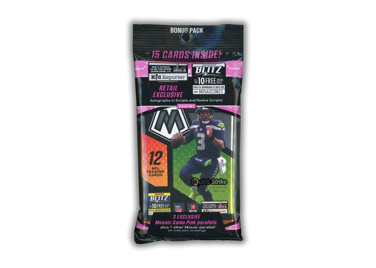 Football - 2021 - NFL Panini Mosaic CELLO Value Pack / Fat Pack Sealed (15 Cards) Panini 613297974284