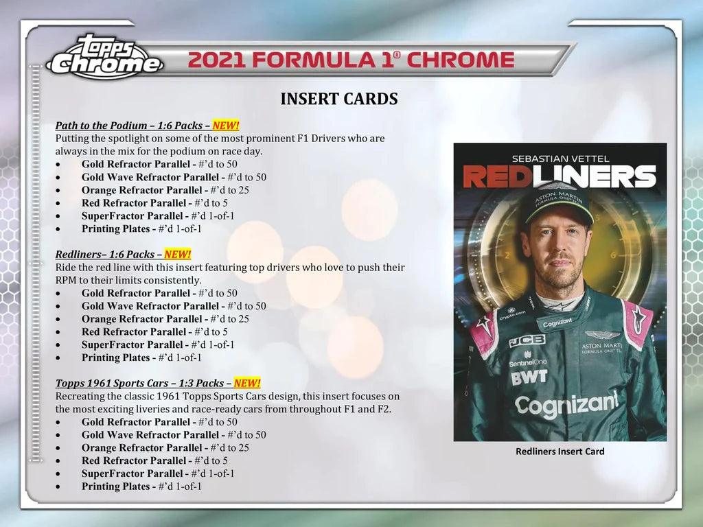 Formula 1 Racing (F1) - 2021 - Topps Chrome - Hobby Box (18 packs) Topps 0887521103331