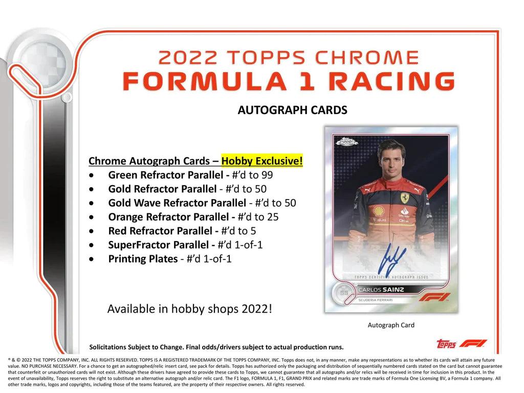 Formula 1 Racing (F1) - 2022 - Topps Chrome - Hobby Box (18 Packs) Topps 887521112661