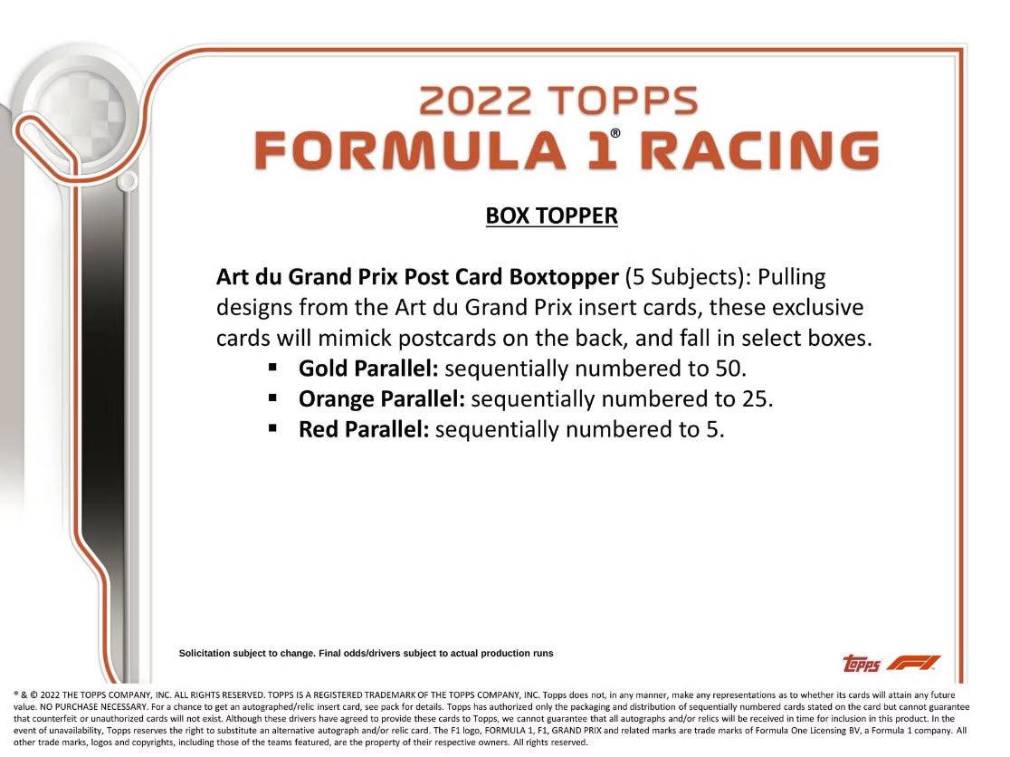 Formula 1 Racing (F1) - 2022 - Topps - Hobby Box (20 Packs) Topps 887521110971