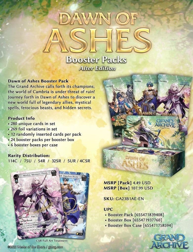 Grand Archive - Dawn Of Ashes - Booster Box (24 Packs) Weebs of the Shore LLC 655471937760