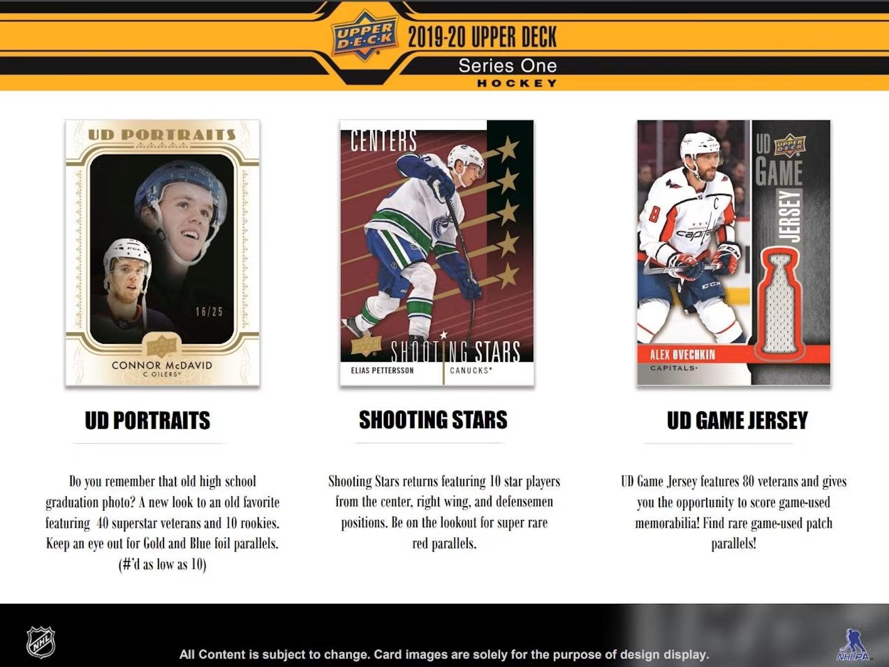 Hockey - 2019/20 - Upper Deck Series 1 - Hobby Pack (8 Cards) Upper Deck 053334920360