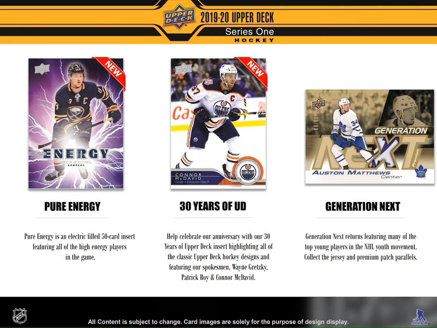 Hockey - 2019/20 - Upper Deck Series 1 - Hobby Pack (8 Cards) Upper Deck 053334920360