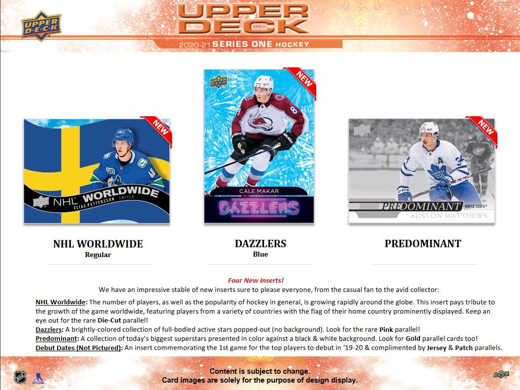 Hockey - 2020/21 - Upper Deck Series 1 - Hobby Pack (8 Cards) Upper Deck 053334949064